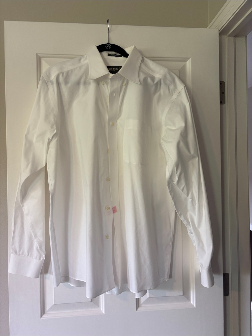 Eddie Bauer Men's White Long-Sleeve Dress Shirt